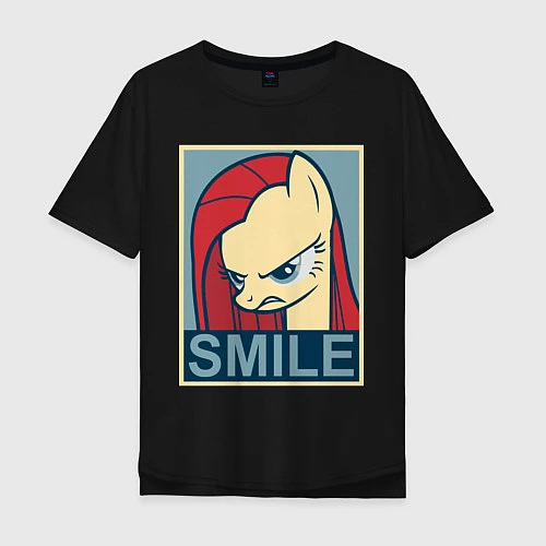 Мужская футболка оверсайз MLP: Smile / Черный – фото 1