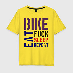 Мужская футболка оверсайз Bike eat sleep repeat