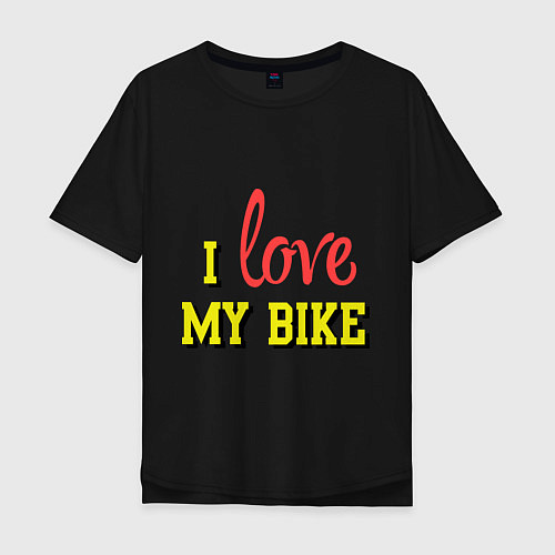 Мужская футболка оверсайз I love my bike / Черный – фото 1