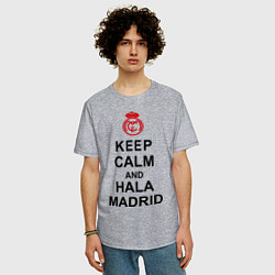 Футболка оверсайз мужская Keep Calm & Hala Madrid, цвет: меланж — фото 2