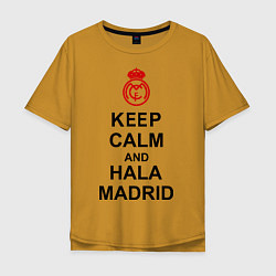 Футболка оверсайз мужская Keep Calm & Hala Madrid, цвет: горчичный