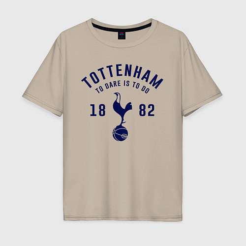 Мужская футболка оверсайз FC Tottenham 1882 / Миндальный – фото 1