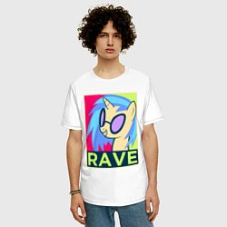 Футболка оверсайз мужская DJ Pon-3 RAVE, цвет: белый — фото 2