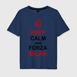 Мужская футболка оверсайз Keep Calm & Forza Milan