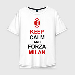 Мужская футболка оверсайз Keep Calm & Forza Milan