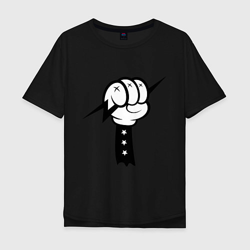 Мужская футболка оверсайз Volt Hand / Черный – фото 1