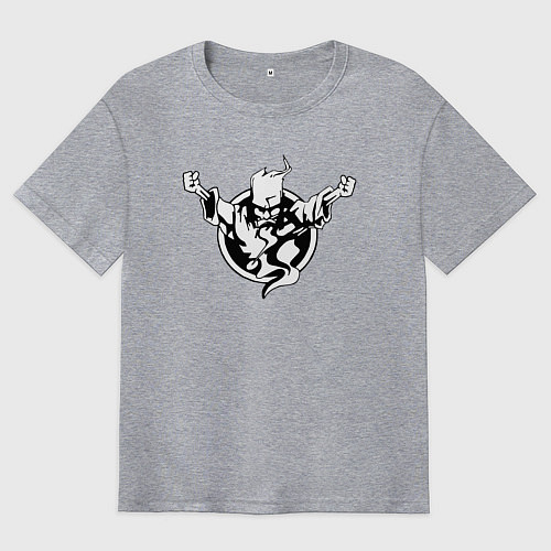 Мужская футболка оверсайз Thunderdome logo / Меланж – фото 1