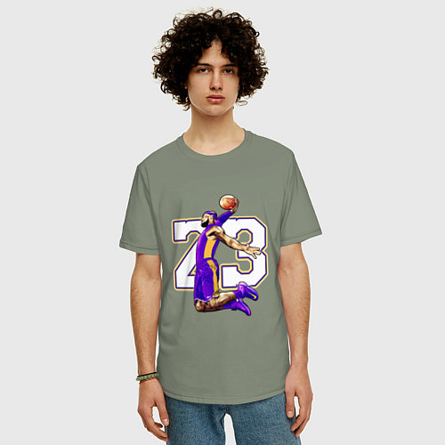 Мужская футболка оверсайз Леброн Джеймс / Авокадо – фото 3