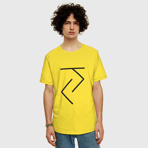Мужская футболка оверсайз Йога - руна / Желтый – фото 3