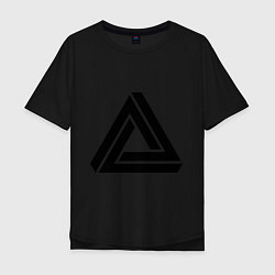 Футболка оверсайз мужская Triangle Visual Illusion, цвет: черный