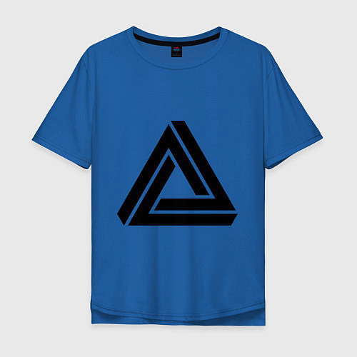 Мужская футболка оверсайз Triangle Visual Illusion / Синий – фото 1