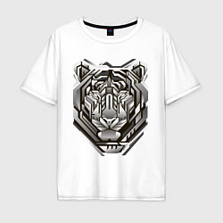 Футболка оверсайз мужская Geometric tiger, цвет: белый