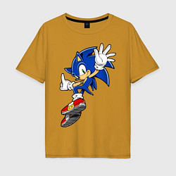 Футболка оверсайз мужская Sonic, цвет: горчичный