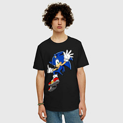 Футболка оверсайз мужская Sonic, цвет: черный — фото 2