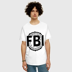 Футболка оверсайз мужская FBI Agency, цвет: белый — фото 2