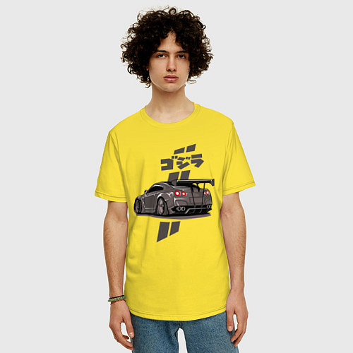Мужская футболка оверсайз R35 GODZILLA / Желтый – фото 3