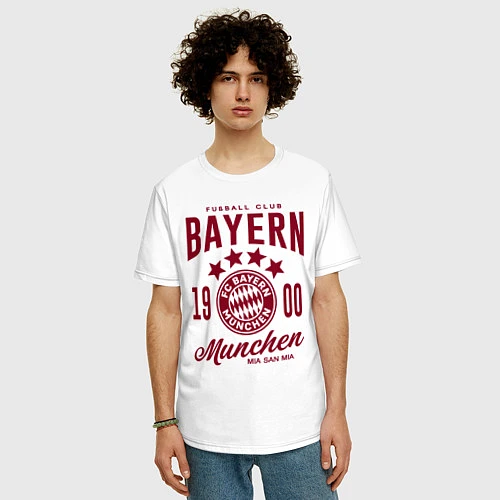 Мужская футболка оверсайз Bayern Munchen 1900 / Белый – фото 3