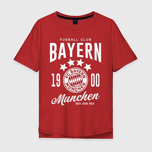 Мужская футболка оверсайз Bayern Munchen 1900 / Красный – фото 1