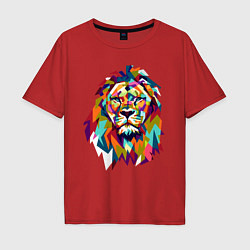 Футболка оверсайз мужская Lion Art, цвет: красный