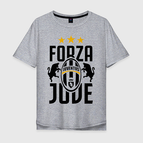 Мужская футболка оверсайз Forza Juve / Меланж – фото 1
