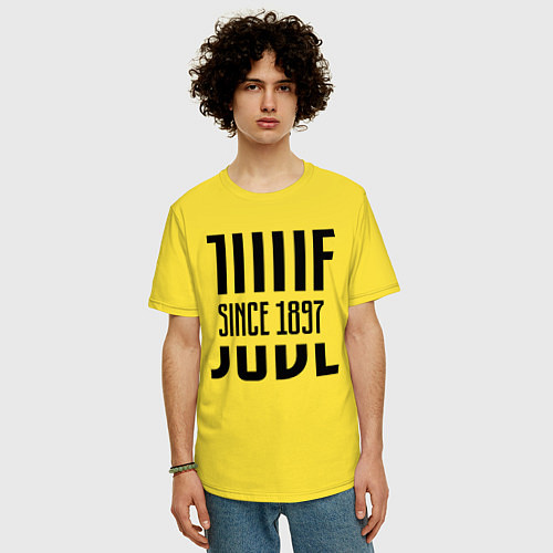 Мужская футболка оверсайз Juve Since 1897 / Желтый – фото 3