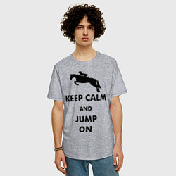 Футболка оверсайз мужская Keep Calm & Jump On, цвет: меланж — фото 2