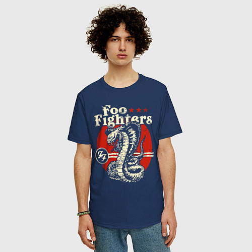 Мужская футболка оверсайз Foo Fighters: FF Snake / Тёмно-синий – фото 3