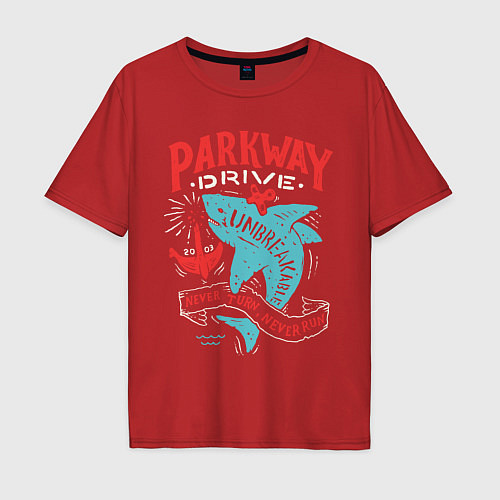 Мужская футболка оверсайз Parkway Drive: Unbreakable / Красный – фото 1