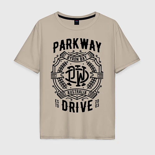 Мужская футболка оверсайз Parkway Drive: Australia / Миндальный – фото 1