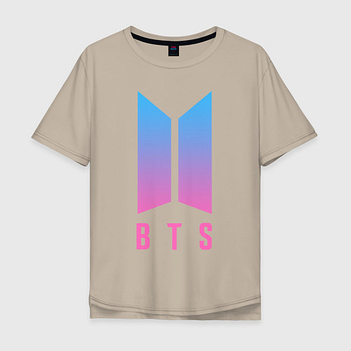 Мужская футболка оверсайз BTS: Neon Jung Kook / Миндальный – фото 1