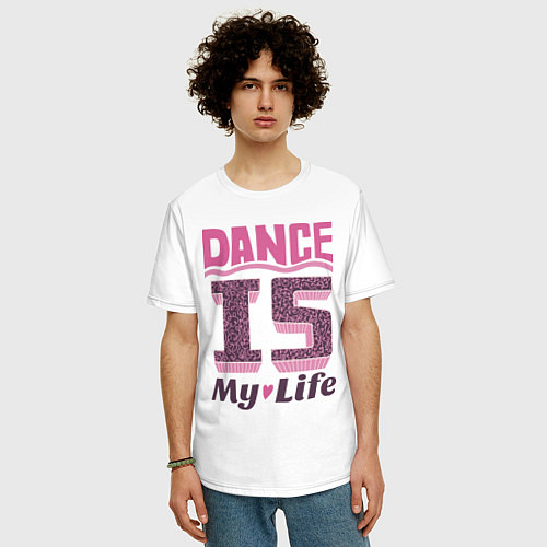 Мужская футболка оверсайз Dance is my life / Белый – фото 3