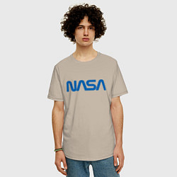 Футболка оверсайз мужская NASA, цвет: миндальный — фото 2