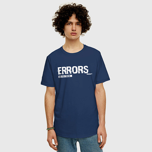 Мужская футболка оверсайз Watch Dogs: Errors / Тёмно-синий – фото 3