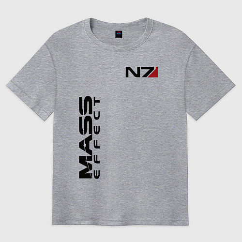 Мужская футболка оверсайз MASS EFFECT N7 / Меланж – фото 1
