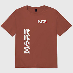 Футболка оверсайз мужская MASS EFFECT N7, цвет: кирпичный