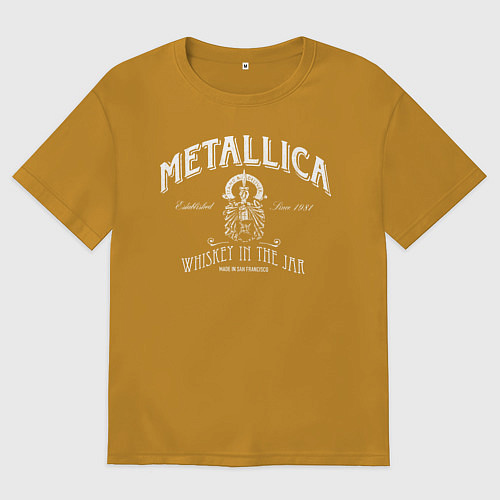 Мужская футболка оверсайз Metallica: Whiskey in the Jar / Горчичный – фото 1