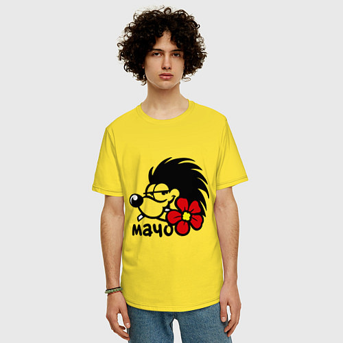 Мужская футболка оверсайз Игривый мачо / Желтый – фото 3