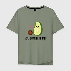 Футболка оверсайз мужская You Complete Me!, цвет: авокадо