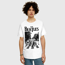 Футболка оверсайз мужская The Beatles: Mono Abbey Road, цвет: белый — фото 2