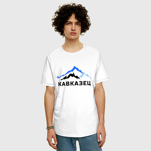 Мужская футболка оверсайз Кавказец / Белый – фото 3