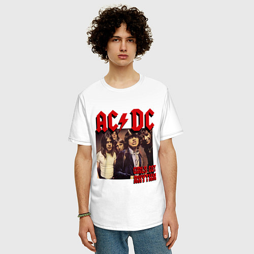 Мужская футболка оверсайз Girls got the rhythm / Белый – фото 3