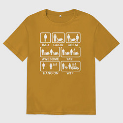 Футболка оверсайз мужская Жизнь мотоциклиста, цвет: горчичный