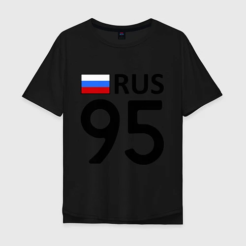 Мужская футболка оверсайз RUS 95 / Черный – фото 1
