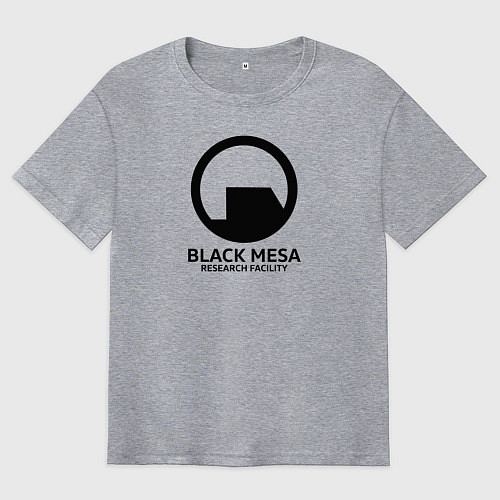 Мужская футболка оверсайз Black Mesa: Research Facility / Меланж – фото 1