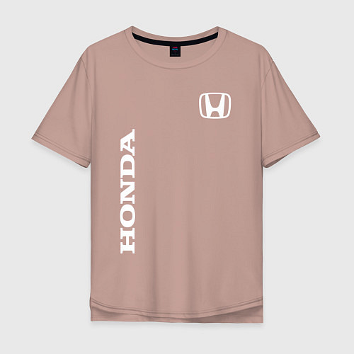 Мужская футболка оверсайз HONDA / Пыльно-розовый – фото 1