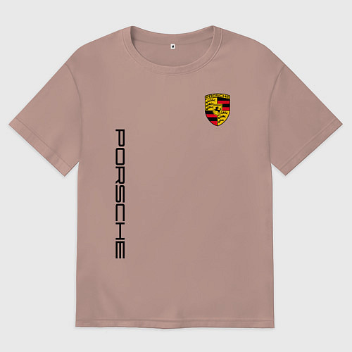 Мужская футболка оверсайз PORSCHE / Пыльно-розовый – фото 1