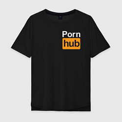 Футболка оверсайз мужская PornHub, цвет: черный