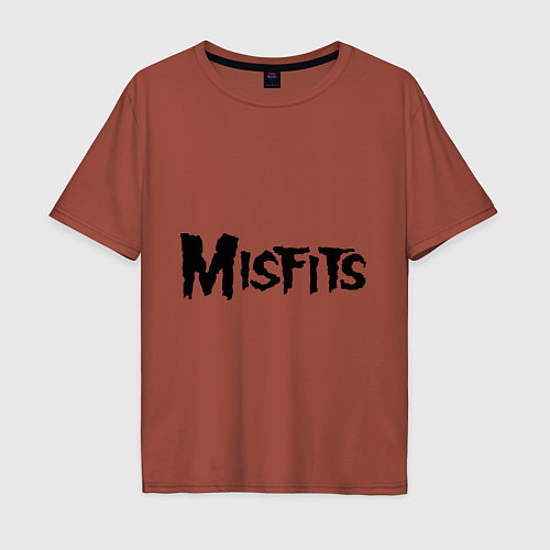 Мужская футболка оверсайз Misfits logo / Кирпичный – фото 1