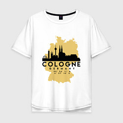 Футболка оверсайз мужская Cologne, цвет: белый