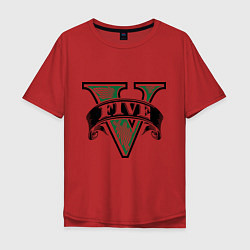 Футболка оверсайз мужская GTA V: Logo, цвет: красный